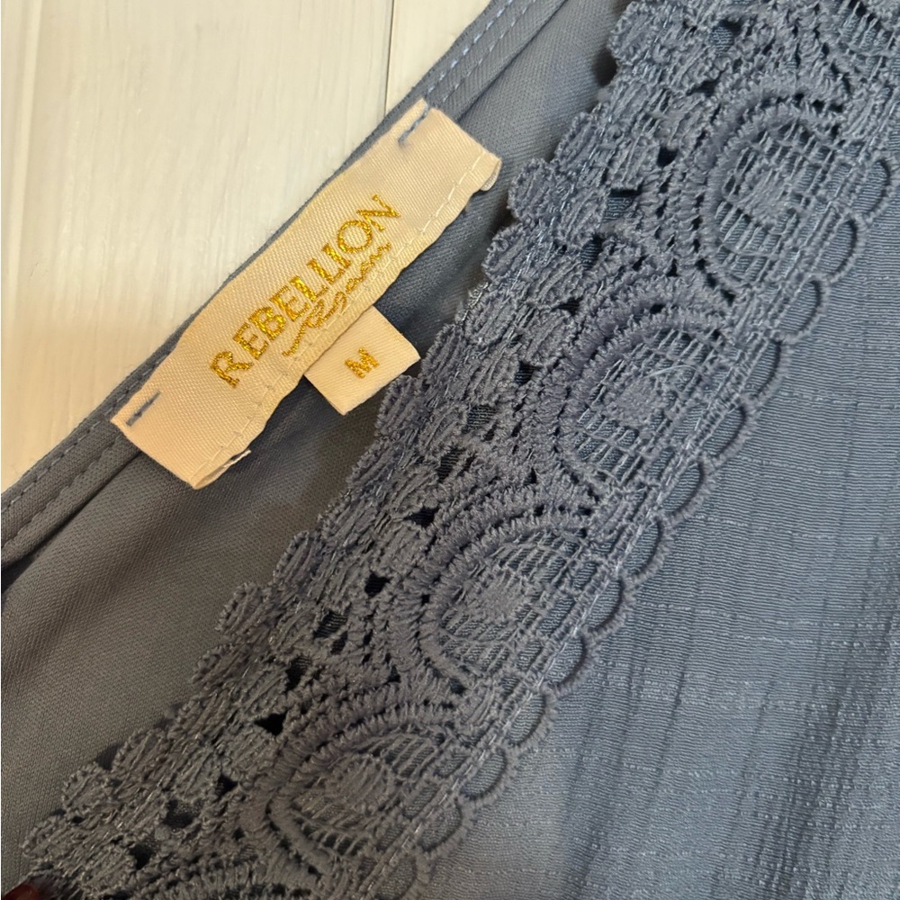 Rebellion Blue Sleeveless V-Neck Maxi Sundress - Picture 4 of 5